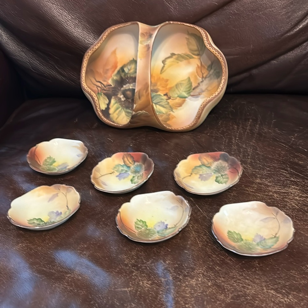 Nippon Hand Painted Nut Dish